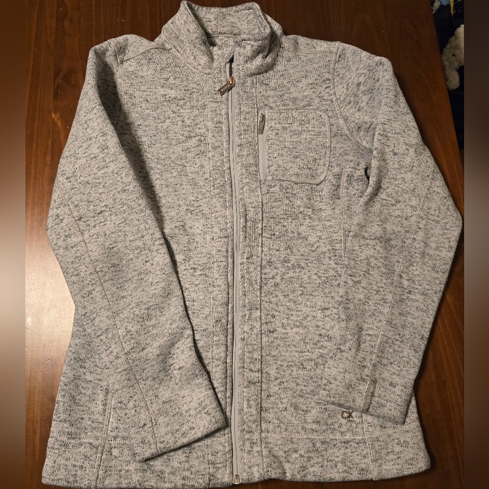 Calvin Klein Full Zip Heather Gray Knit Jacket Women's Small